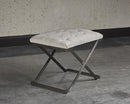 Sunpan Coral Ottoman - Gold and Abbington Black/Polo Club Kohl Grey or Gunmetal and Antonio Porcelain/Polo Club Stone