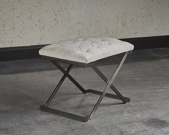 Sunpan Coral Stool In Gunmetal And Polo Club Stone