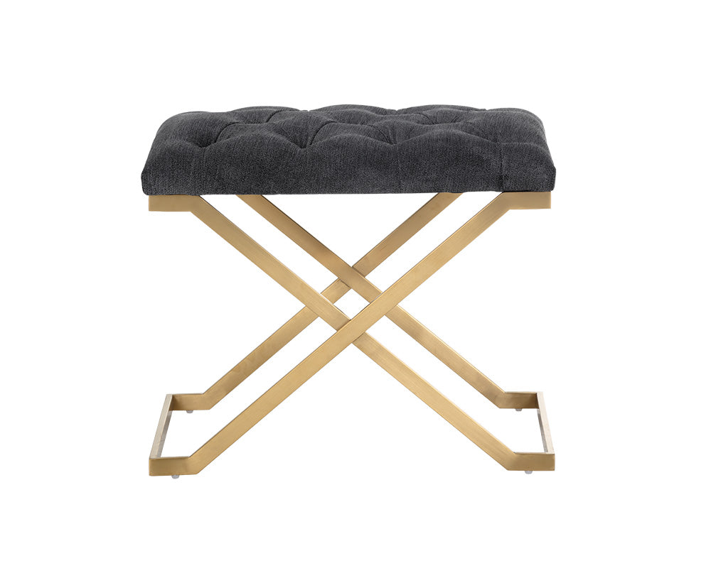 Sunpan Coral Ottoman - Gold and Abbington Black/Polo Club Kohl Grey or Gunmetal and Antonio Porcelain/Polo Club Stone