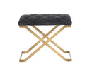 Sunpan Coral Ottoman - Gold and Abbington Black/Polo Club Kohl Grey or Gunmetal and Antonio Porcelain/Polo Club Stone