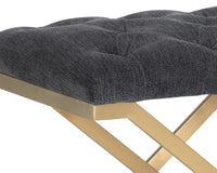 Sunpan Coral Ottoman - Gold and Abbington Black/Polo Club Kohl Grey or Gunmetal and Antonio Porcelain/Polo Club Stone