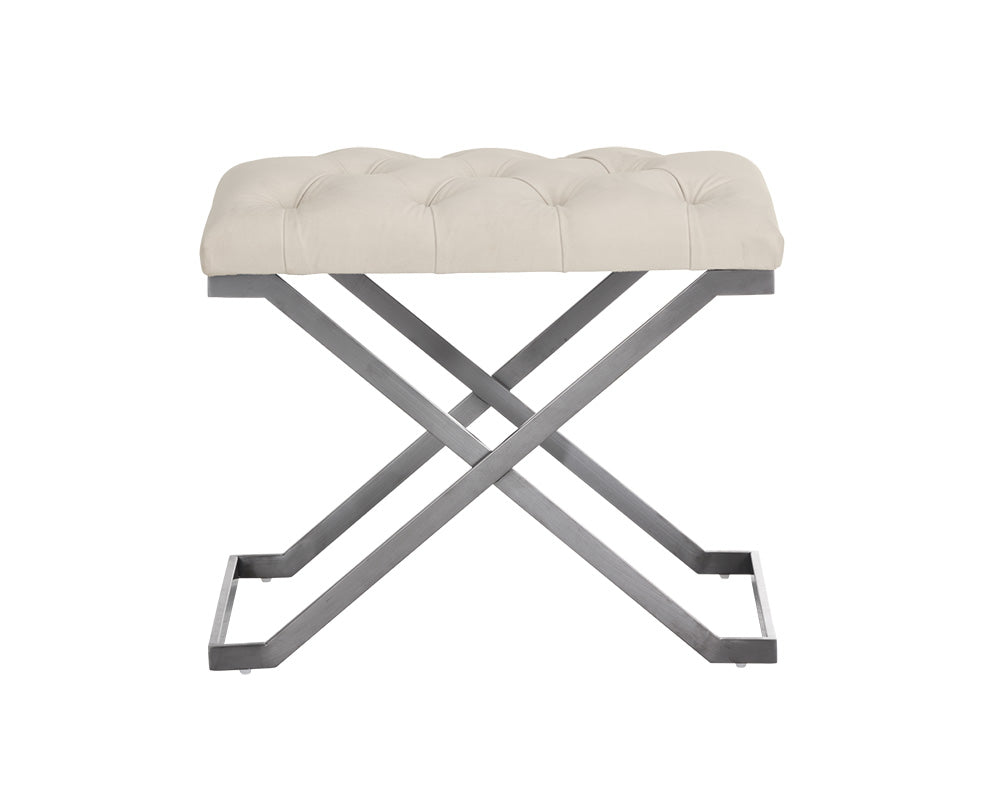 Sunpan Coral Ottoman - Gold and Abbington Black/Polo Club Kohl Grey or Gunmetal and Antonio Porcelain/Polo Club Stone