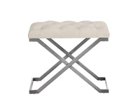 Sunpan Coral Ottoman - Gold and Abbington Black/Polo Club Kohl Grey or Gunmetal and Antonio Porcelain/Polo Club Stone
