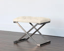 Sunpan Coral Ottoman - Gold and Abbington Black/Polo Club Kohl Grey or Gunmetal and Antonio Porcelain/Polo Club Stone