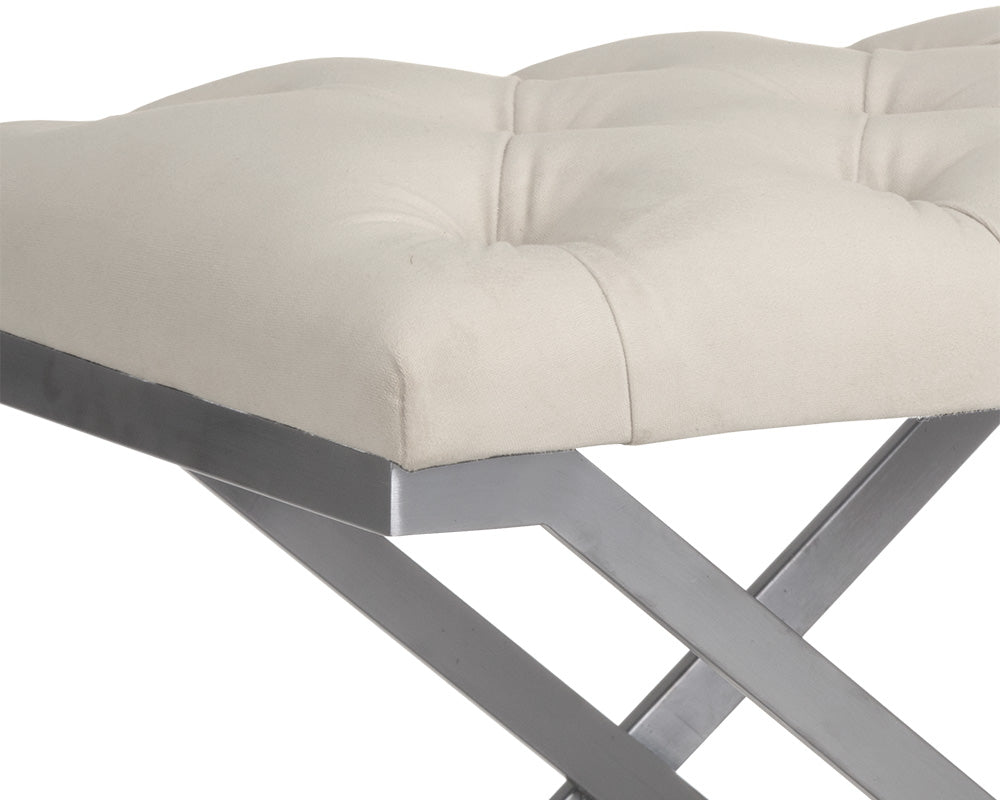 Sunpan Coral Ottoman - Gold and Abbington Black/Polo Club Kohl Grey or Gunmetal and Antonio Porcelain/Polo Club Stone