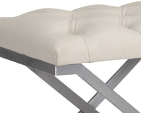 Sunpan Coral Ottoman - Gold and Abbington Black/Polo Club Kohl Grey or Gunmetal and Antonio Porcelain/Polo Club Stone