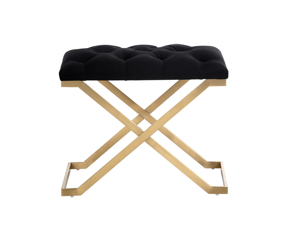 Sunpan Coral Ottoman - Gold and Abbington Black/Polo Club Kohl Grey or Gunmetal and Antonio Porcelain/Polo Club Stone