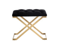 Sunpan Coral Ottoman - Gold and Abbington Black/Polo Club Kohl Grey or Gunmetal and Antonio Porcelain/Polo Club Stone