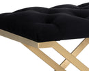 Sunpan Coral Ottoman - Gold and Abbington Black/Polo Club Kohl Grey or Gunmetal and Antonio Porcelain/Polo Club Stone