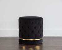 SUNPAN Nevada Swivel Ottoman - Abbington Black, Polo Club Muslin