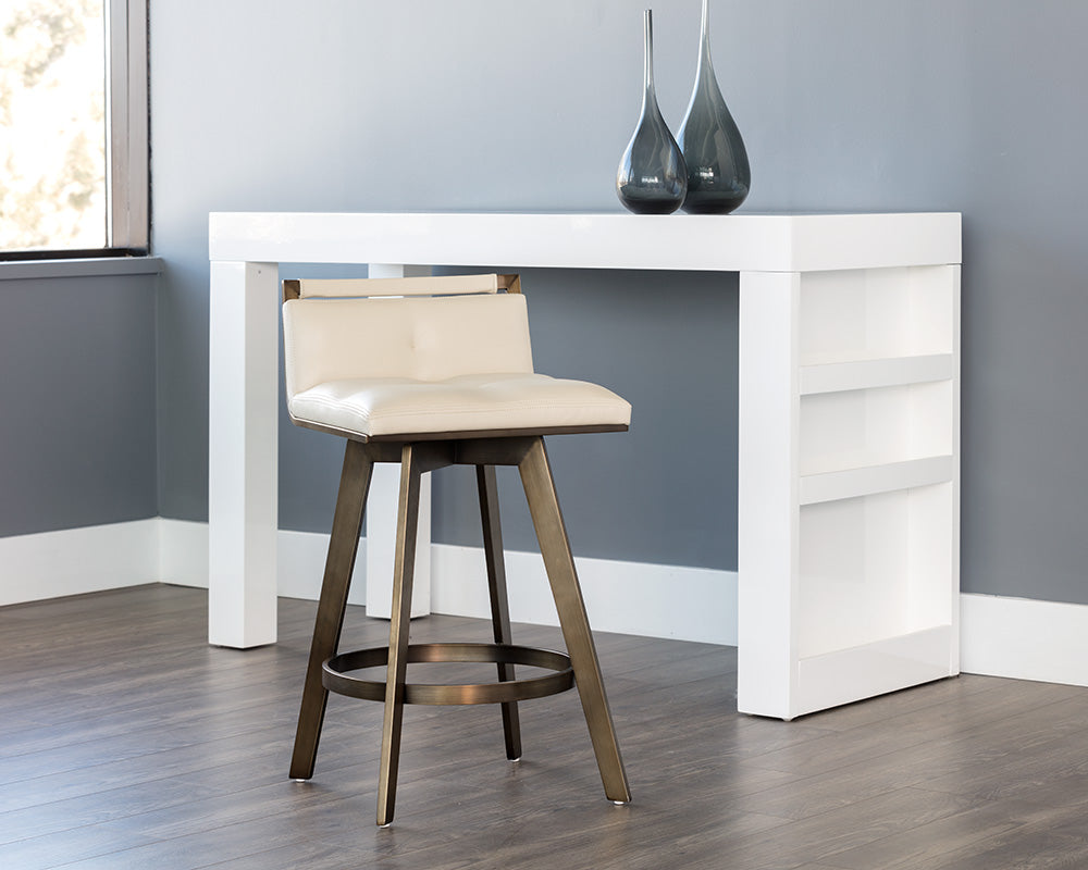 Sunpan Arizona Swivel Counter Stool - Castillo Black/Castillo Cream