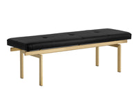 Sunpan Keith Bench - Dillon Black/Snow/White