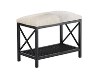 Sunpan Bria Bench - Antique Brass and Black/Black and Grey