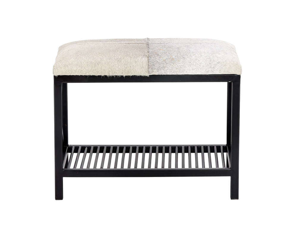 Sunpan Bria Bench - Antique Brass and Black/Black and Grey