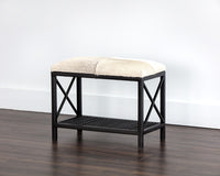 Sunpan Bria Bench - Antique Brass and Black/Black and Grey