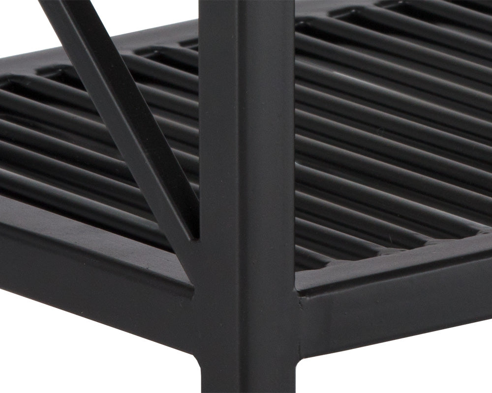 Sunpan Bria Bench - Antique Brass and Black/Black and Grey