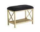 Sunpan Bria Bench - Antique Brass and Black/Black and Grey