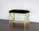 Sunpan Bria Bench - Antique Brass and Black/Black and Grey
