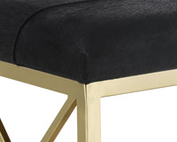 Sunpan Bria Bench - Antique Brass and Black/Black and Grey