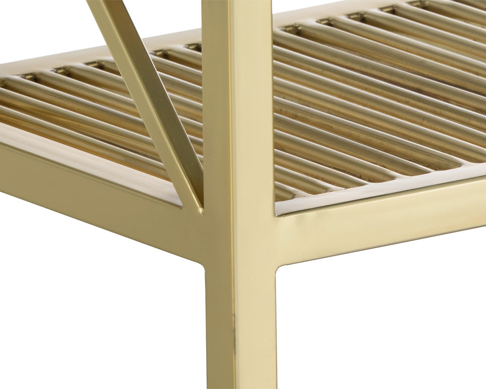 Sunpan Bria Bench - Antique Brass and Black/Black and Grey