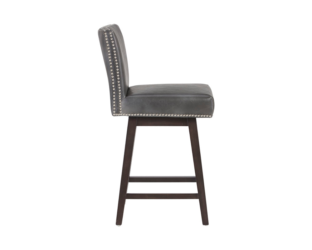 Sunpan Vintage Swivel Counter Stool - Brown/Castillo Cream/Coal Black/Havana Dark Brown/Overcast Grey