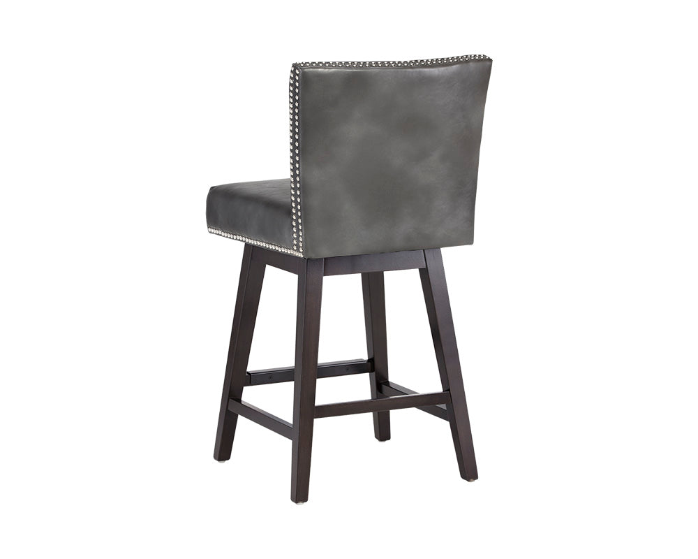 Sunpan Vintage Swivel Counter Stool - Brown/Castillo Cream/Coal Black/Havana Dark Brown/Overcast Grey