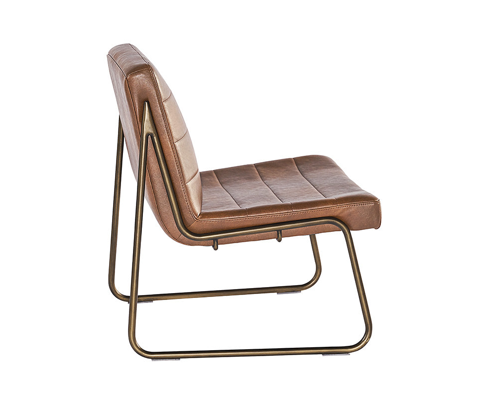 Sunpan Anton Lounge Chair - Bravo Cognac/Bravo Cream/Vintage Black