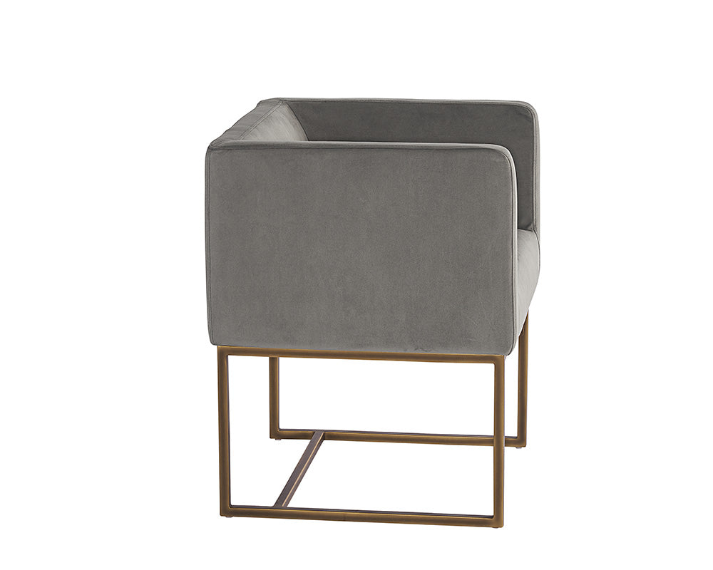 Sunpan Kwan Lounge Chair - Antonio Charcoal/Polo Club Stone