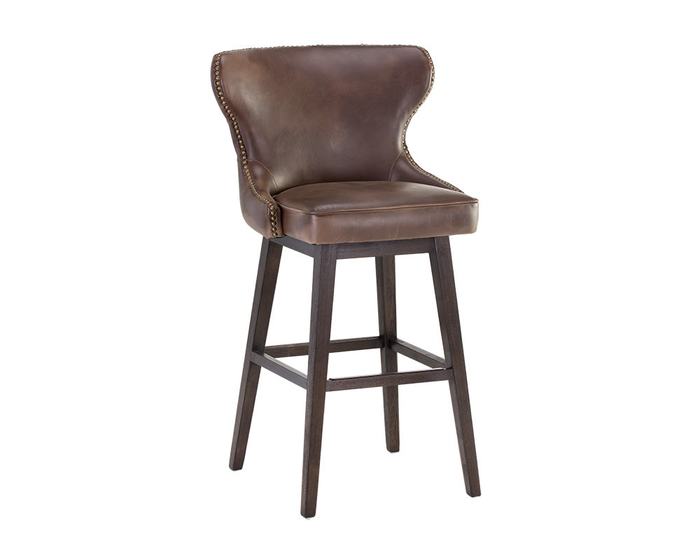 Sunpan Ariana Swivel Barstool - Havana Dark Brown/Overcast Grey