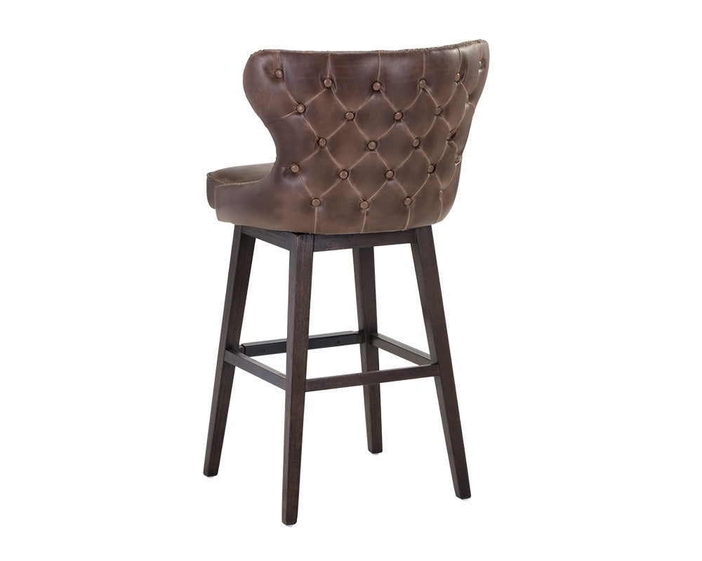 Sunpan Ariana Swivel Barstool - Havana Dark Brown/Overcast Grey