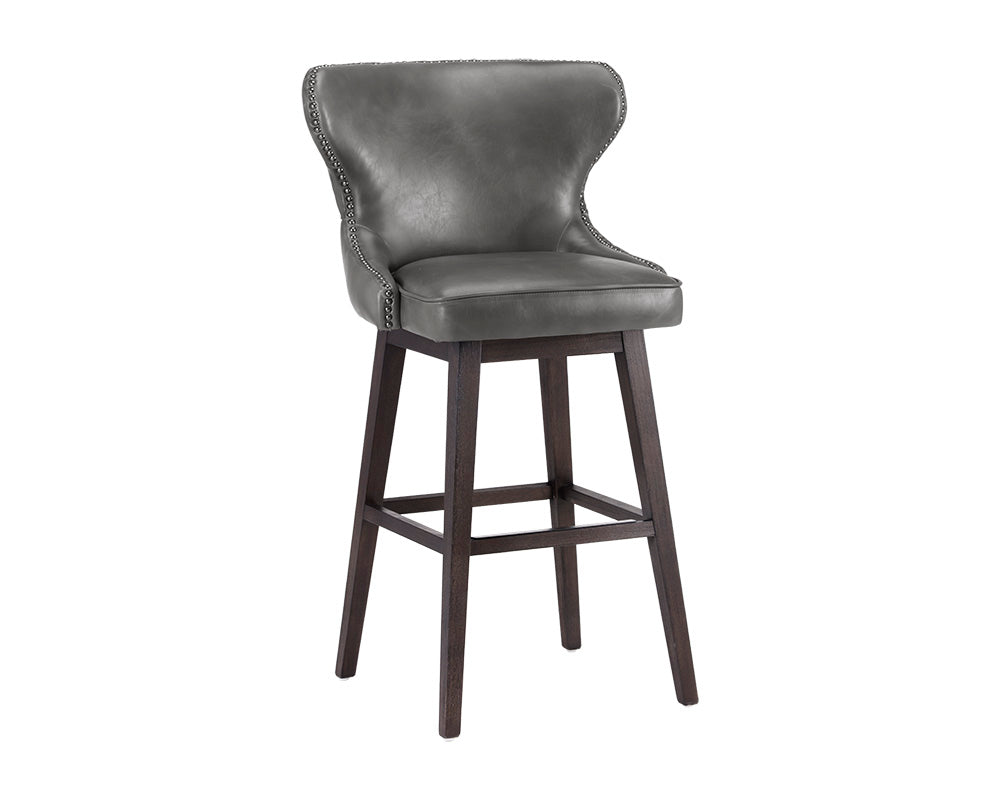 Sunpan Ariana Swivel Barstool - Havana Dark Brown/Overcast Grey
