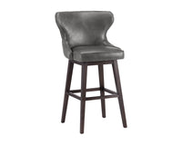 Sunpan Ariana Swivel Barstool - Havana Dark Brown/Overcast Grey