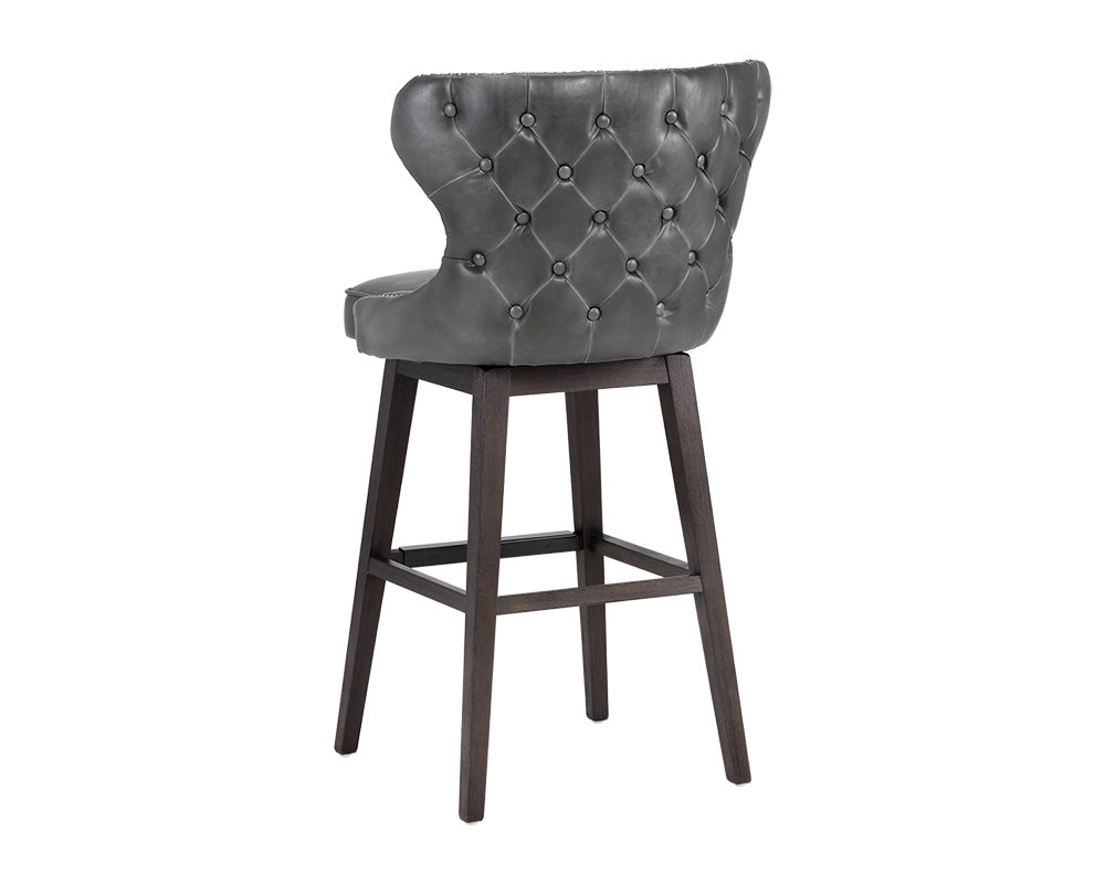 Sunpan Ariana Swivel Barstool - Havana Dark Brown/Overcast Grey