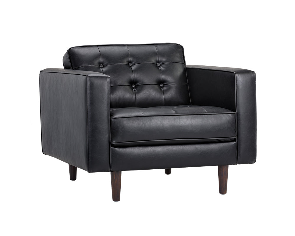Sunpan Donnie Armchair - Coal Black/Dark Grey/Havana Dark Brown/Light Grey/Tobacco Tan