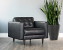 Sunpan Donnie Armchair - Coal Black/Dark Grey/Havana Dark Brown/Light Grey/Tobacco Tan