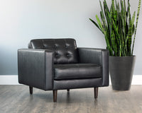 Sunpan Donnie Armchair - Coal Black/Dark Grey/Havana Dark Brown/Light Grey/Tobacco Tan