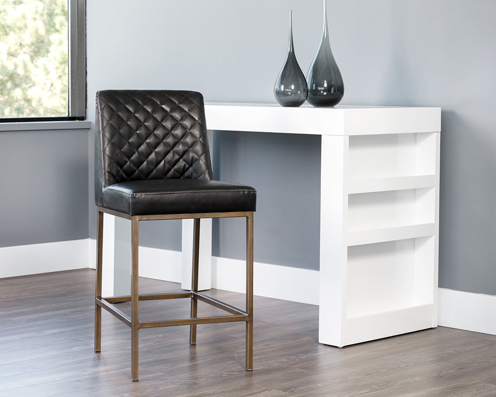 Sunpan Leighland Counter Stool - Castillo Cream / Coal Black / Havana Dark Brown / Overcast Grey / Light Grey