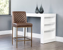 Sunpan Leighland Counter Stool - Castillo Cream / Coal Black / Havana Dark Brown / Overcast Grey / Light Grey