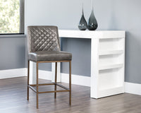 Sunpan Leighland Counter Stool - Castillo Cream / Coal Black / Havana Dark Brown / Overcast Grey / Light Grey