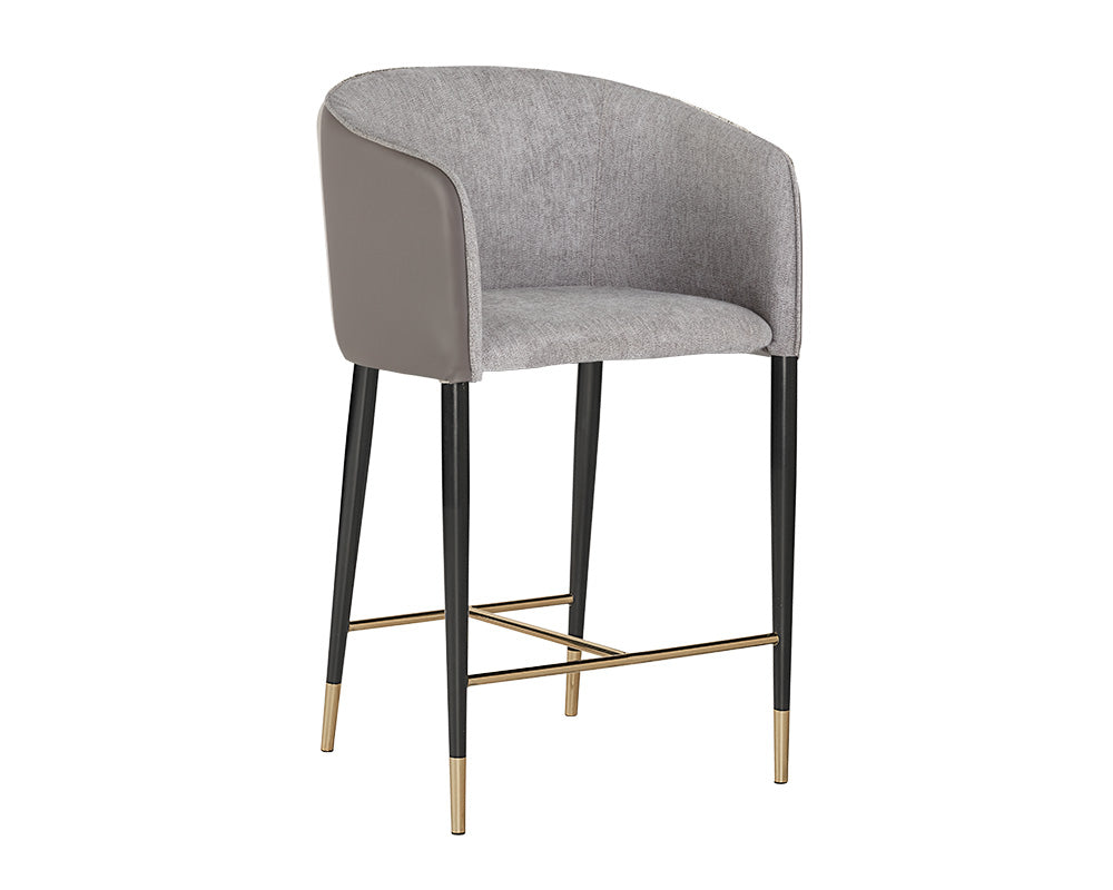 Sunpan Asher Counter Stool - Flint Grey and Napa Taupe / Sparrow Grey and Napa Black