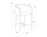 Sunpan Asher Counter Stool - Flint Grey and Napa Taupe / Sparrow Grey and Napa Black