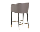 Sunpan Asher Counter Stool - Flint Grey and Napa Taupe / Sparrow Grey and Napa Black