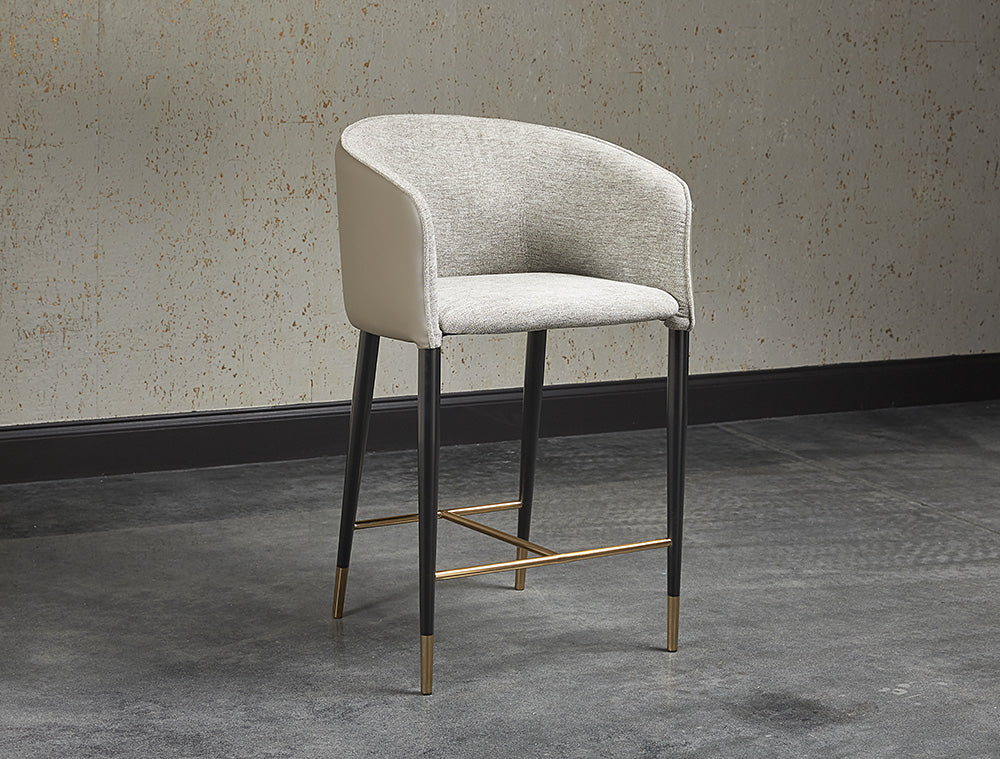 Sunpan Asher Counter Stool - Flint Grey and Napa Taupe / Sparrow Grey and Napa Black