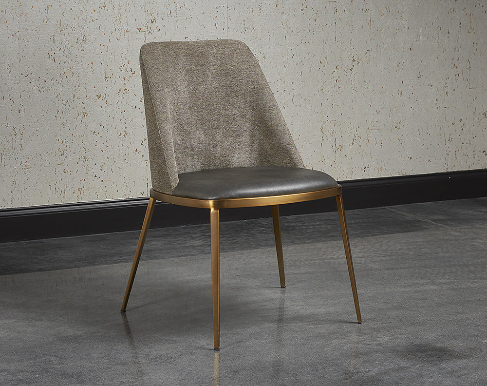Sunpan Dover Dining Chair - Bravo Portabella and Sparrow Grey / Napa Stone and Polo Club Stone