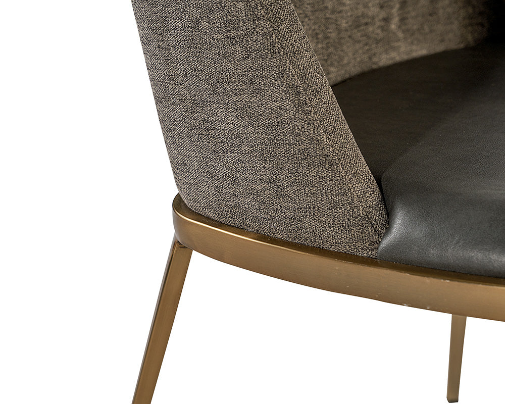 Sunpan Dover Dining Chair - Bravo Portabella and Sparrow Grey / Napa Stone and Polo Club Stone