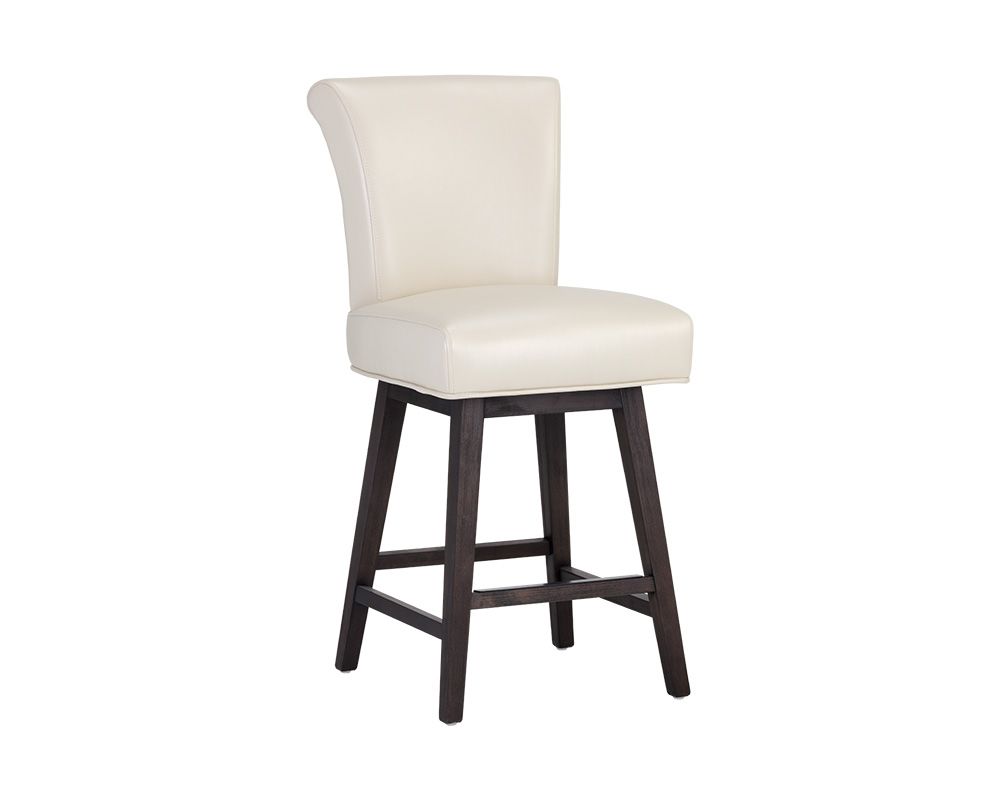 SUNPAN Hamlet Swivel Counter Stool - Castillo Cream/Havana Dark Brown