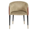 Sunpan Asher Dining Armchair - Polo Club Toast / Dillon Chili