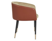 Sunpan Asher Dining Armchair - Polo Club Toast / Dillon Chili
