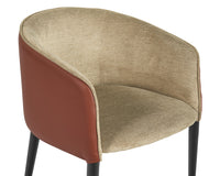 Sunpan Asher Dining Armchair - Polo Club Toast / Dillon Chili