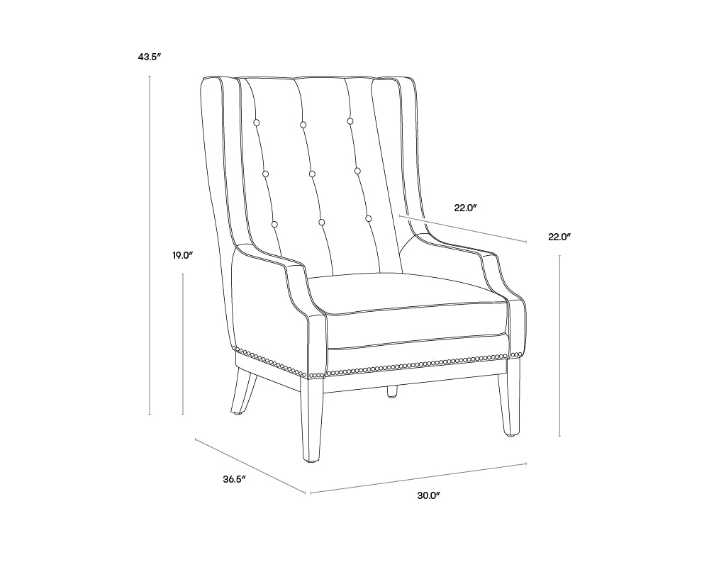 Sunpan Biblioteca Lounge Chair in Coal Black/Tobacco Tan